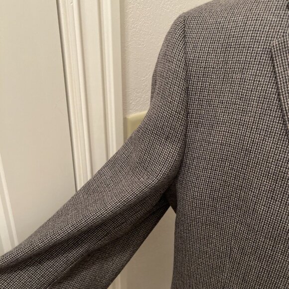 Chaps Men's 46L Gray 💯% Pure New Wool Sport Coat Jacket Blazer Houndstooth Soft - Picture 3 of 15